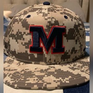 Tech Camo Block M Ole Miss Fitted Hat